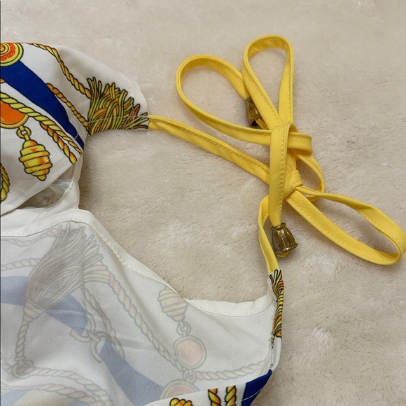 Tropical Floral Halter Flowy Maxi Dress Size Small / S Sundress / Sun Dress - Picture 5 of 5